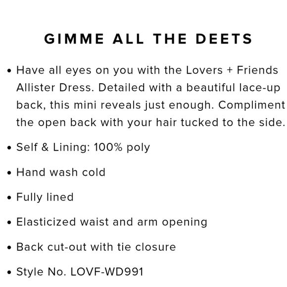 Lovers + Friends Allister Long Sleeve Open Lace Up Back Mini Dress - Picture 6 of 6